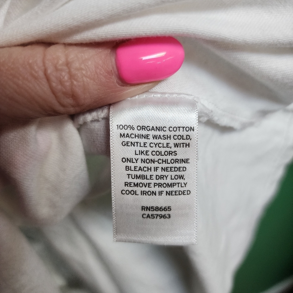 Open Edit Organic Cotton Wrap Tie Tee | White | Size M - Picture 4 of 4